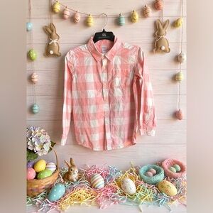 Carter’s Pink and White Plaid Button-Down Shirt